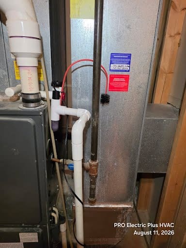 An air conditioning condensate line repair with a new EZ Trap fitted, Haymarket Virginia
