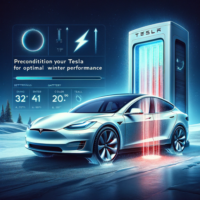 Tesla preconditioning, winter EV care, battery warming