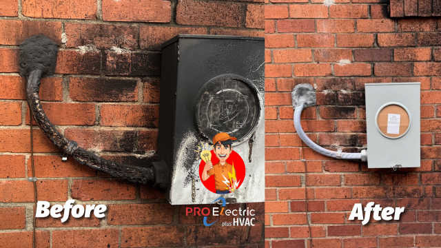 Emergency electrician Falls Church VA, meter base replacement, PRO Electric plus HVAC, 24/7 electrician, residential electrician, electrical contractor, HVAC services, home electrical repair, licensed electrician, electrical inspection