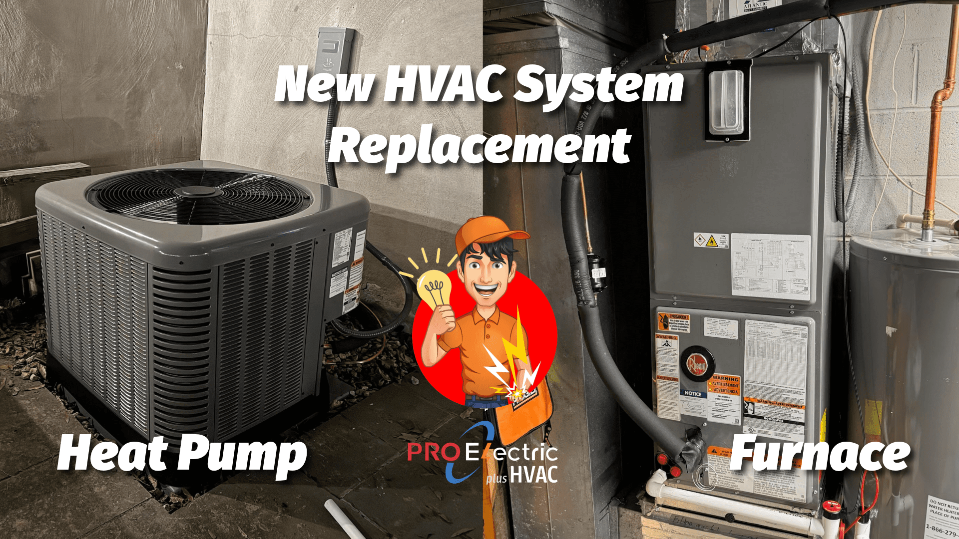 A furnace and heat pump installed together in a Northern Virginia home
