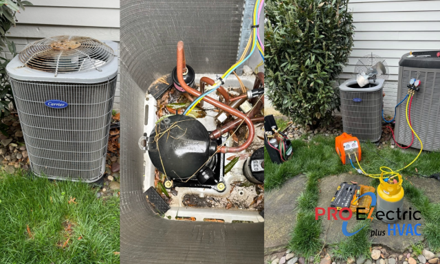 Carrier AC compressor replacement, Arlington VA HVAC, compressor repair Arlington, AC compressor installation, HVAC technicians Arlington