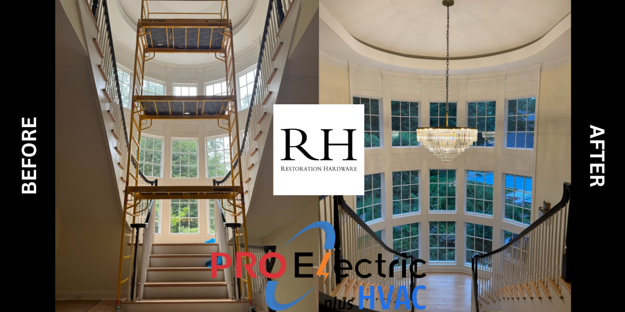 High Ceiling Restoration Hardware Chandelier Install in Maclean