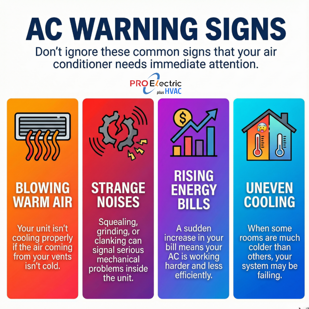 AC warning signs failing, weak AC airflow problems, AC making unusual noises, rising cooling bills issues, AC warm air troubleshooting, AC short cycling symptoms, air conditioner leaking water signs, failing AC compressor symptoms, AC refrigerant low signs, air conditioner electrical issues, AC maintenance warning signs, aging AC system failure indicators, AC thermostat problems signs, poor cooling performance home, AC repair signs to watch
