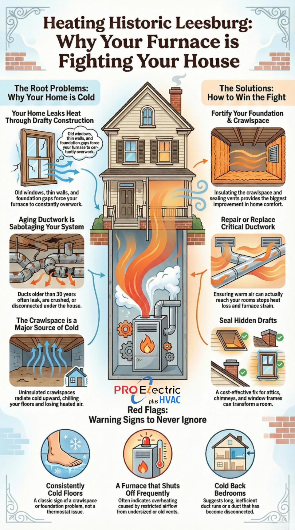 Leesburg Virginia HVAC issues, old ductwork failures Leesburg, heat loss crawlspace Leesburg homes, drafty older houses Leesburg, furnace overheating Leesburg VA, winter comfort problems Leesburg, thermostat troubles in historic homes, insulation gaps Leesburg VA, cold upstairs rooms Leesburg, long duct runs Leesburg neighborhoods, crawlspace air leakage Leesburg, heat pump freezing Leesburg homes, attic heat loss Leesburg Virginia, furnace running nonstop Leesburg, HVAC repair in historic Leesburg